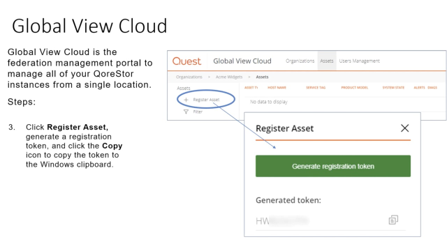 How to register a QoreStor instance in Global View Cloud