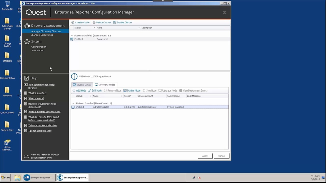Using the Configuration Manager in Enterprise Reporter