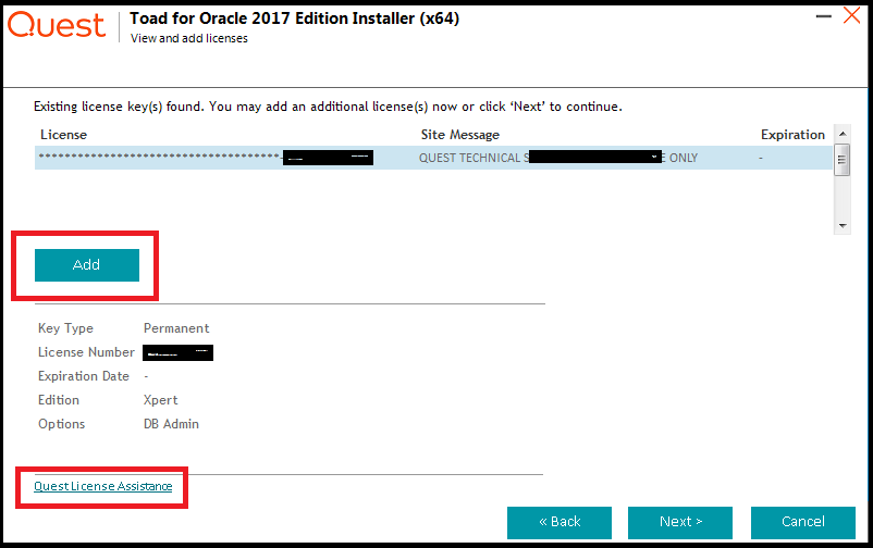 Toad License File Location