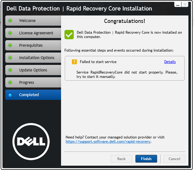 stop all active jobs dell rapid recovery powershell