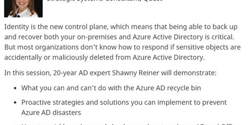 When $#!% hits the fan, what’s your Azure AD recovery plan? Find out at Microsoft Ignite!