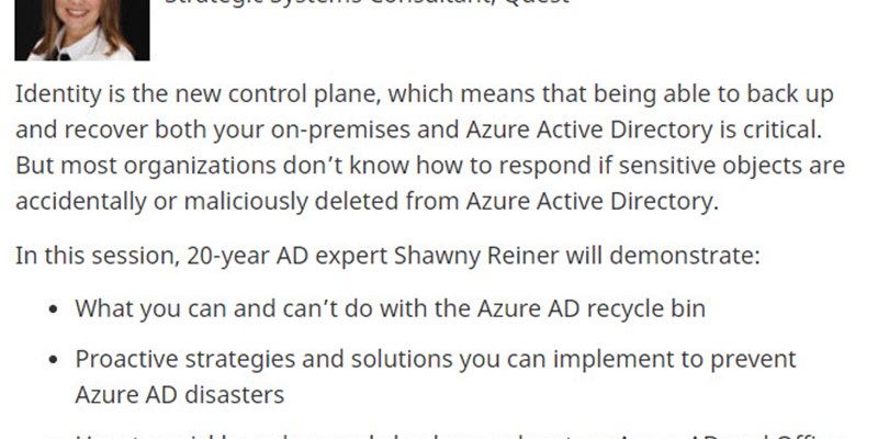 When $#!% hits the fan, what’s your Azure AD recovery plan? Find out at Microsoft Ignite!