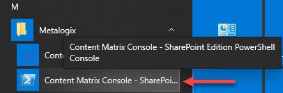 Start Menu - PowerShell Console