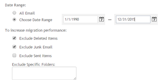 Date Range to Increase Migration Performance