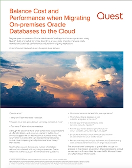 Get the tech brief, Balance Cost and Performance when Migrating On-premises Oracle Databases to the Cloud