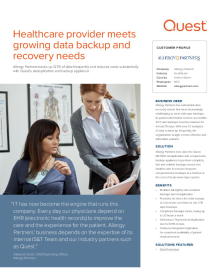 Allergy Partners;Healthcare provider meets growing data backup and recovery needs