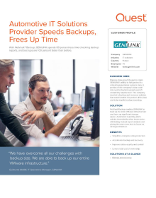 GENILINK Speeds Backups, Frees Up Time