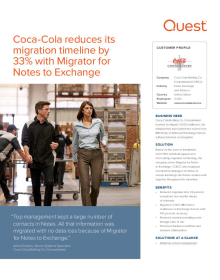 Coca-Cola Bottling Co. Consolidated: Coca-Cola reduces its migration timeline by 33% with Migrator for Notes to Exchange