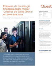 Empresa de tecnología  financiera logra migrar  12 bases de datos Oracle  en solo una hora