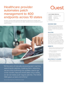 Healthcare provider automates patch management to 400 endpoints across 10 states