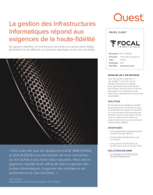 La gestion des Infrastructures Informatiques répond aux exigences de la haute-fidélité