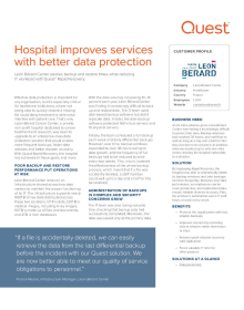 Hospital improves services with better data protection
