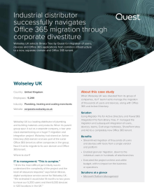 Industrial distributor successfully navigates Office 365 migration through corporate divestiture