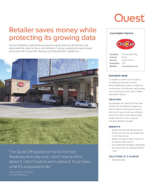 OnCue:Retailer saves money while protecting its growing data