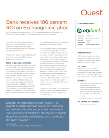 OTP Bank: Bank receives 100 percent ROI on Exchange migration