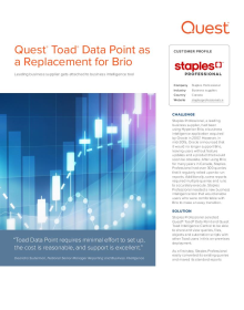 Quest Toad Data Point as a Replacement for Brio 
