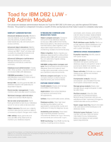 Toad DB Admin Module for IBM DB2 LUW