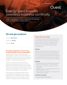 Top 5 Global Petroleum Producer ensures seamless business continuity