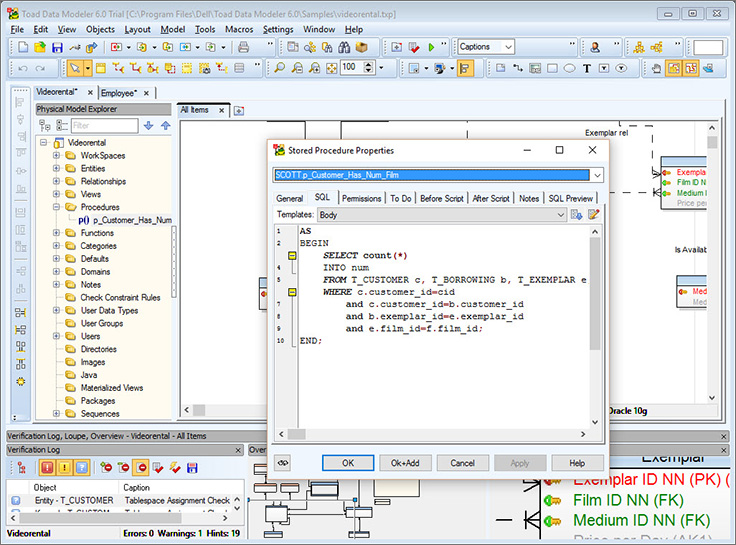 toad data modeler page size