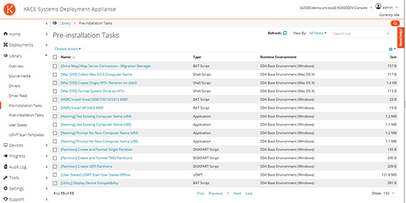 Task Automation Engine in KACE Automated Deployment Tool