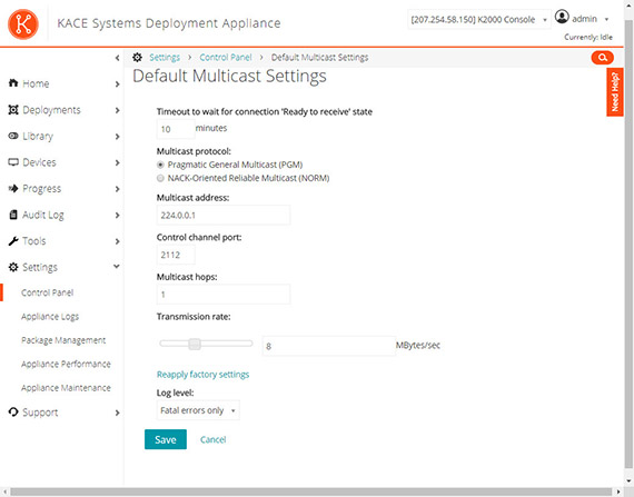 Screenshot: Multicasting