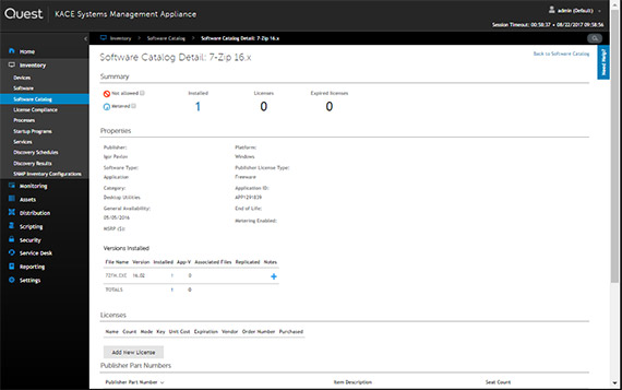 Software Licensing Management Screenshot - Software License Management
