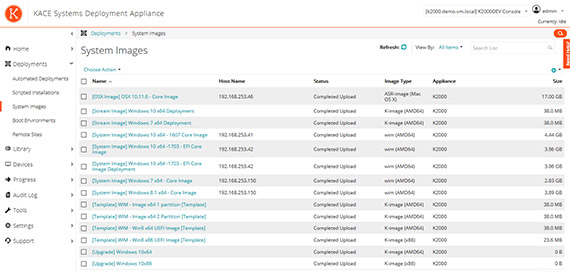 Software License Management - Image Deployment - Screenshot