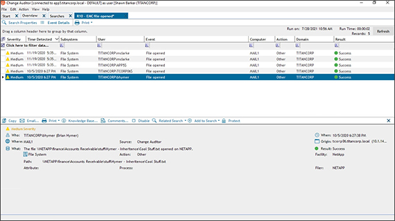 Change Auditor for EMC - EMC security monitoring