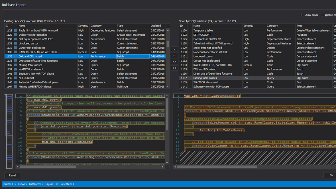 Import process management for adding rules from another rulebase