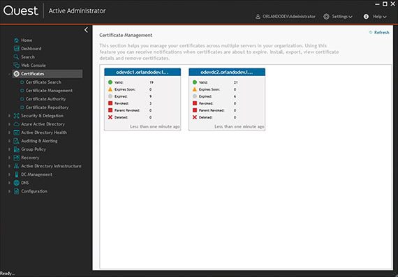 Active Administrator for Certificate Management