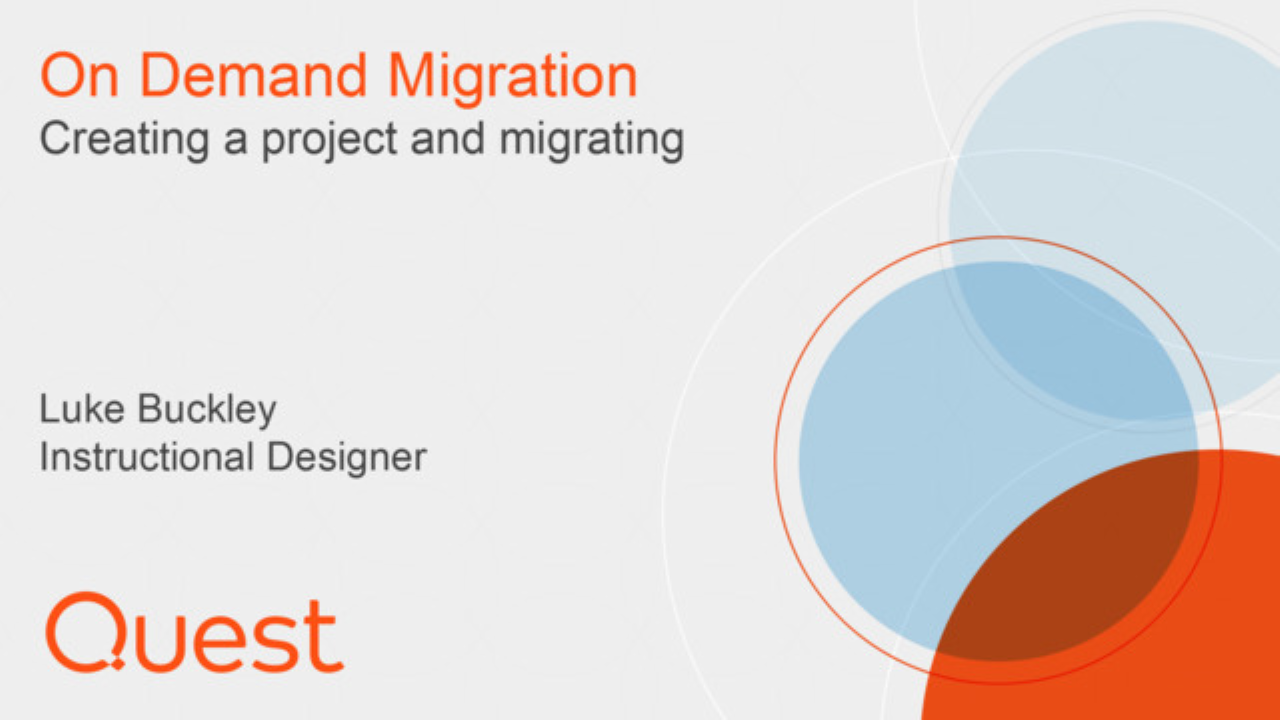 Creating a project and migrating in On Demand Migration