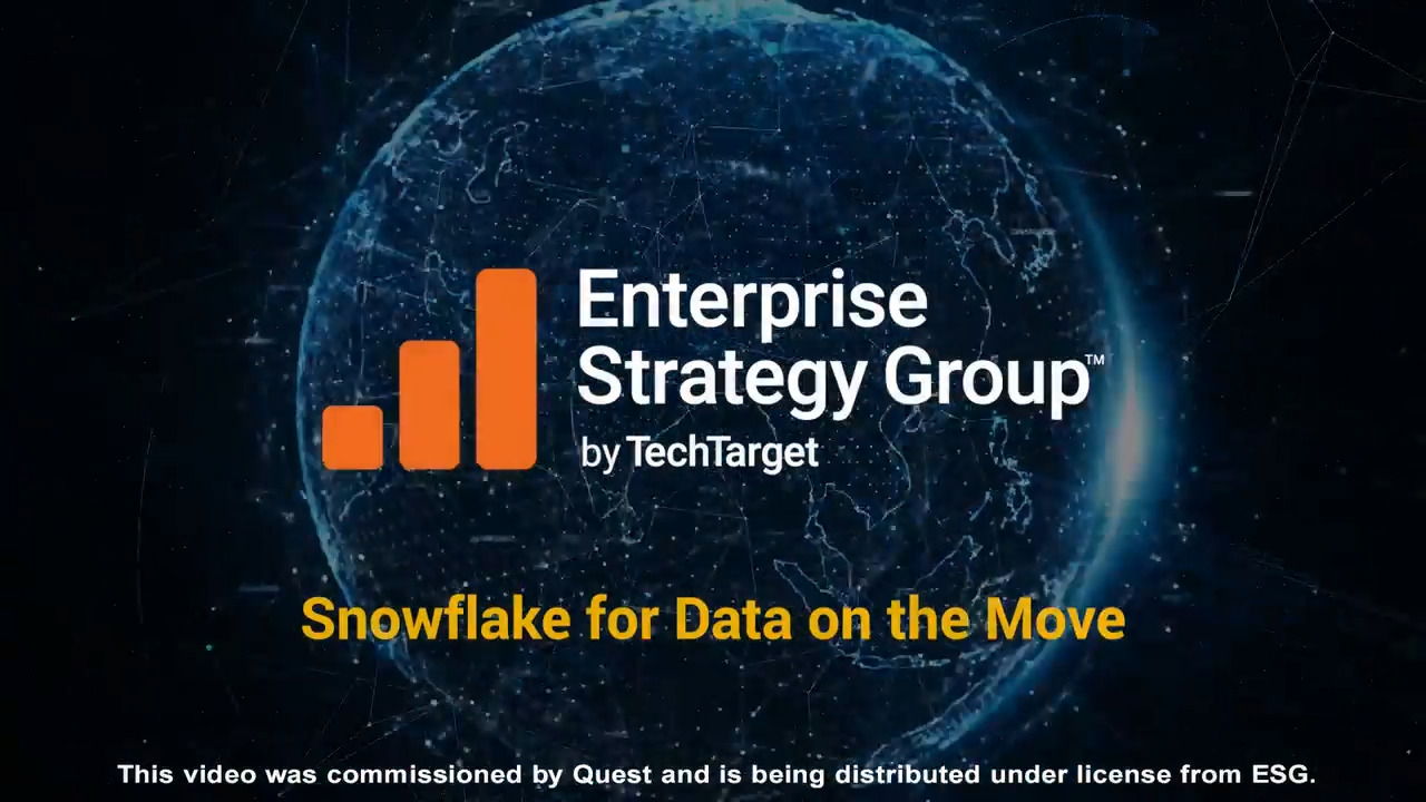 Enterprise Strategy Group Snowflake for Data on the Move video overview