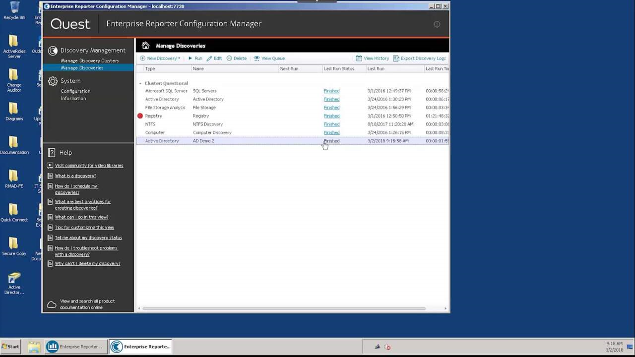 Run a discovery and AD reports in Enterprise Reporter - video guide