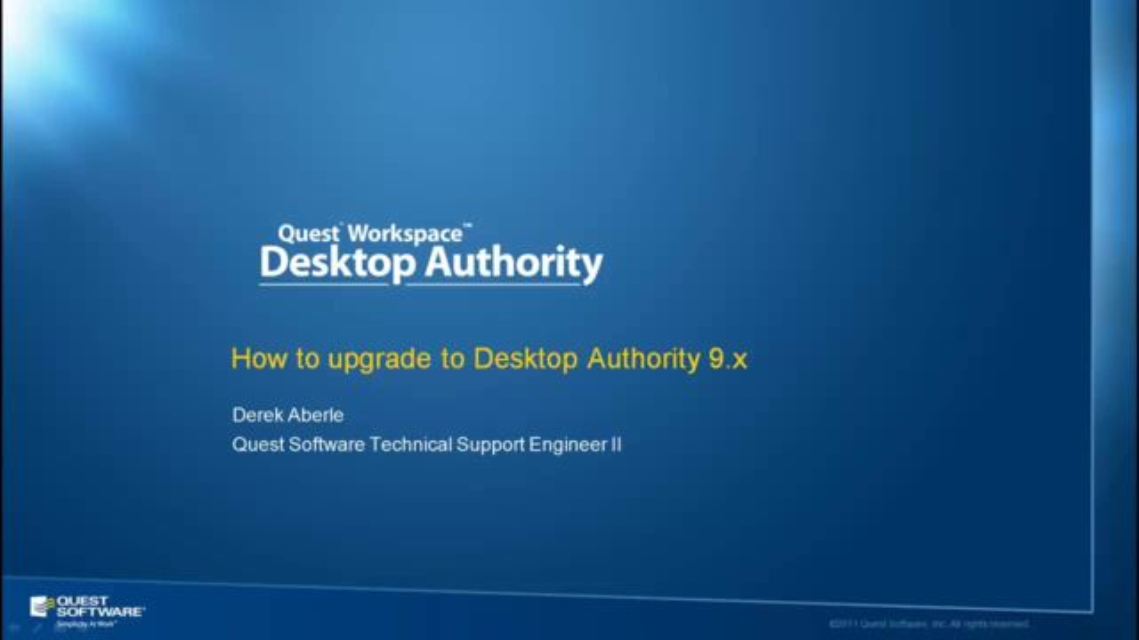 How to Upgrade to Desktop Authority Version 9