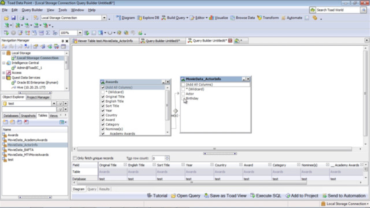 The enhanced publishing interface in Toad Data Point video demo