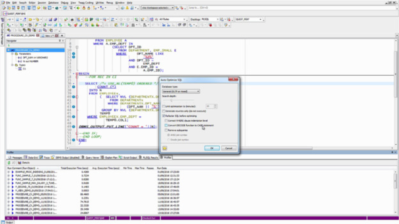 Optimize SQL and PL/SQL using Optimize Current SQL video guide | Quest
