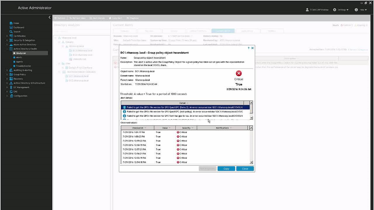 Overview of Active Administrator for Active Directory Health Video