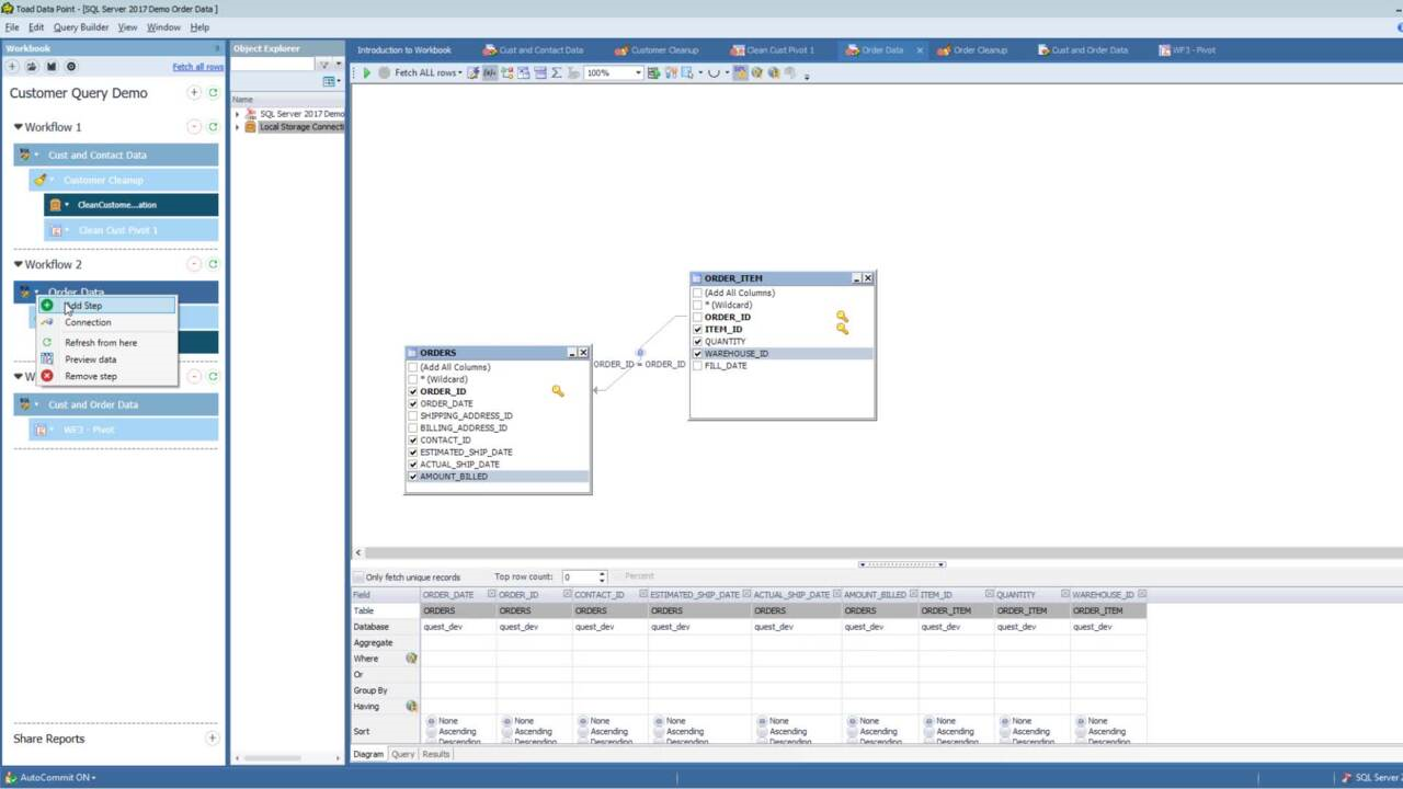 Understanding Workbooks & Workflows in Toad Data Point