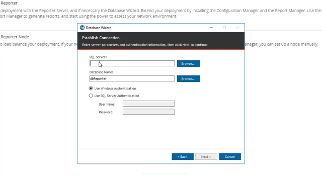 Basic installation of Enterprise Reporter