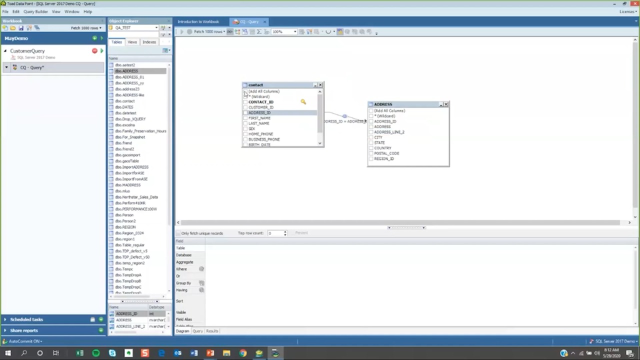 Connecting to a Data Source and Building a Query in Toad Data Point Workbook