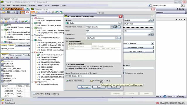 Connecting to Data Sources in Toad Data Point