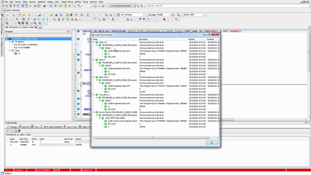 Create a simple PL/SQL unit test using Toad