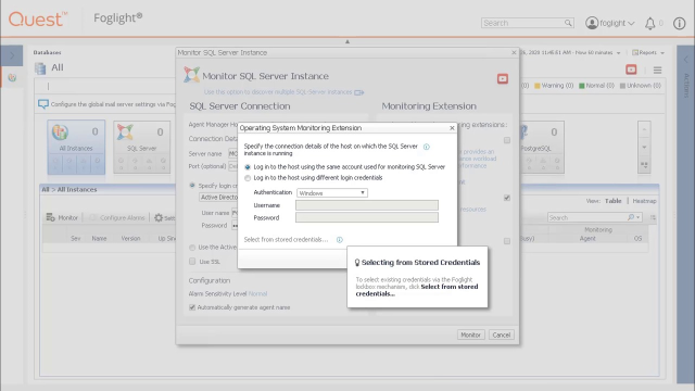 Creating a SQL Server Connection in Foglight