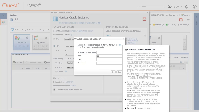 Creating an Oracle Connection in Foglight