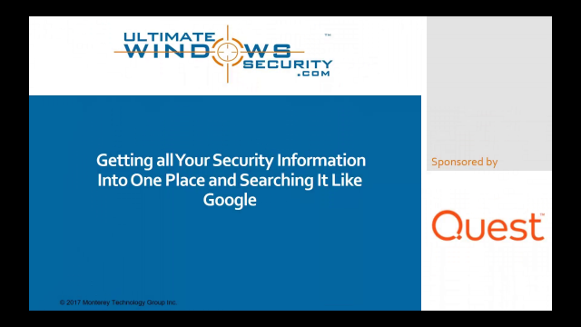 Getting all Your Security Information Into One Place and Searching It Like Google