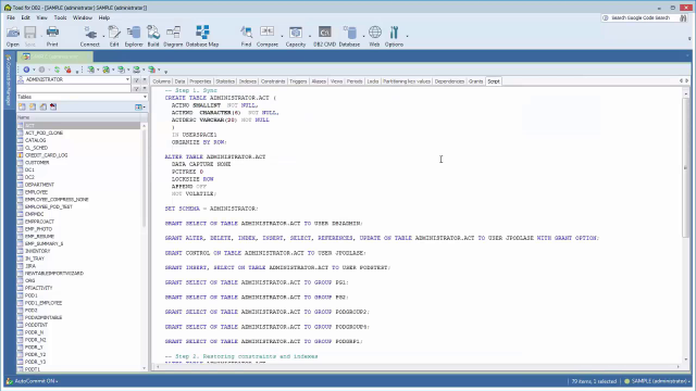 Getting started with Toad for DB2: Chapter 4 - Database Explorer Features