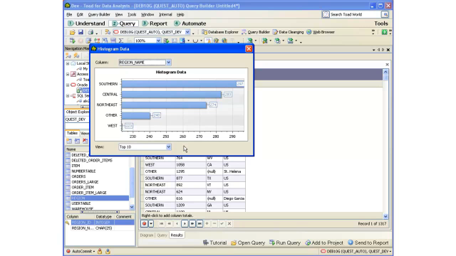 Histogram support in Toad Data Point