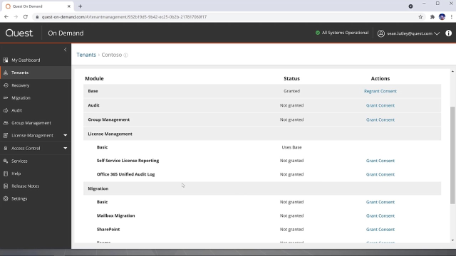 How to add a tenant and grant admin consent in Quest On Demand