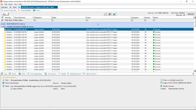 How to audit user network logon activity in Change Auditor for Logon Activity