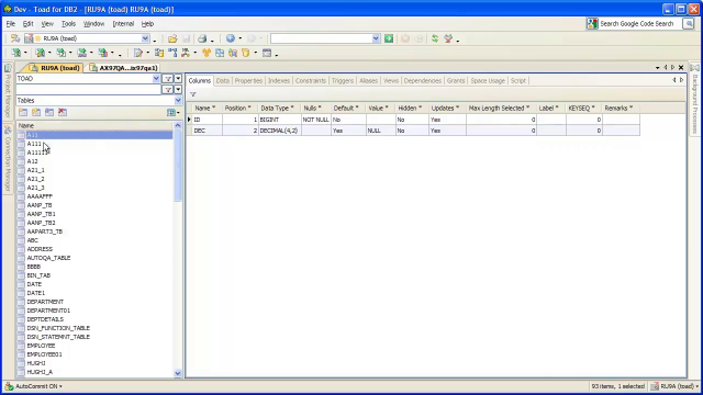 How to automatically truncate tables with Toad for DB2